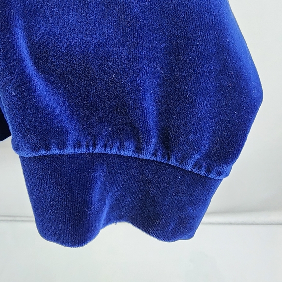 Lauren Ralph Lauren Jacket Womens Blue Plus 3X Monogram Crest Track Velour VTG - Picture 6 of 7